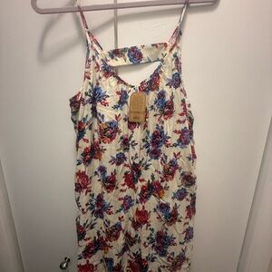 NATURAL LIFE Floral Dress with Red and Blue Accents